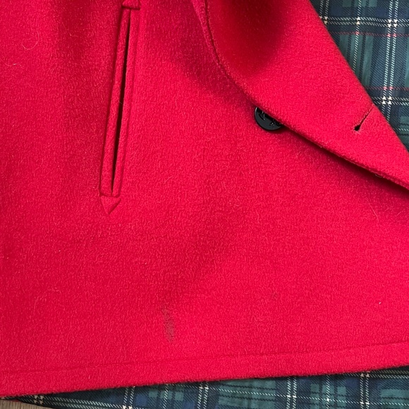 Vintage Talbots Red Pea Coat Sz 10 - Picture 9 of 10